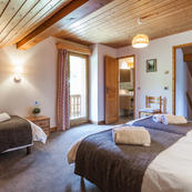 Chalet Charmille's generous sized top floor room 2,  sleeps 3/4  a 4th foldway bed can be added.